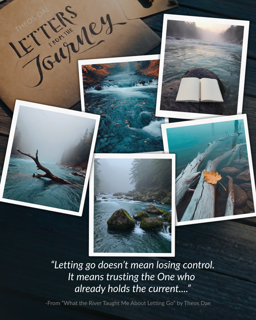 A collage of outdoor pictures from a journey to self discovery and God from Theos Dae