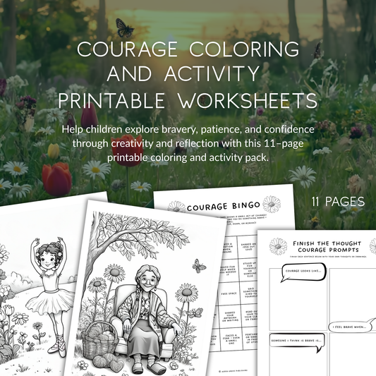 Courage Coloring and Activity Printable Worksheets
